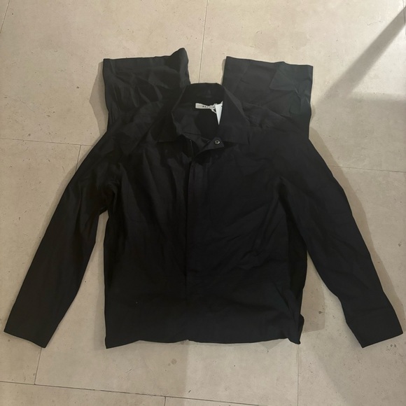 NWT 6397 Boilersuit S Black Long Sleeve Collared Zip Front Pockets 100% Cotton - Picture 4 of 8